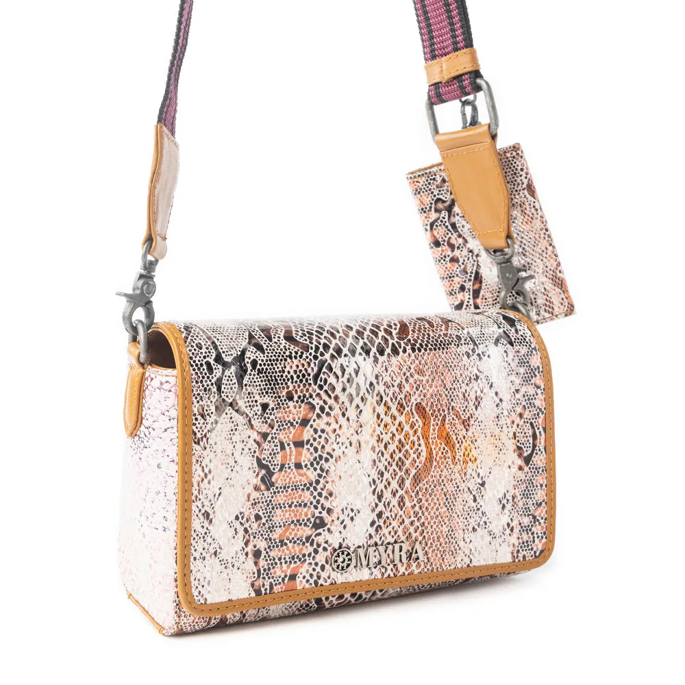 Elysian Charm Leather Shoulder Bag in Onyx Snake Print sold by Myra Bag product image thumbnail 2