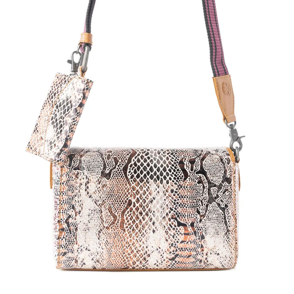 Elysian Charm Leather Shoulder Bag in Onyx Snake Print sold by Myra Bag product image thumbnail 3