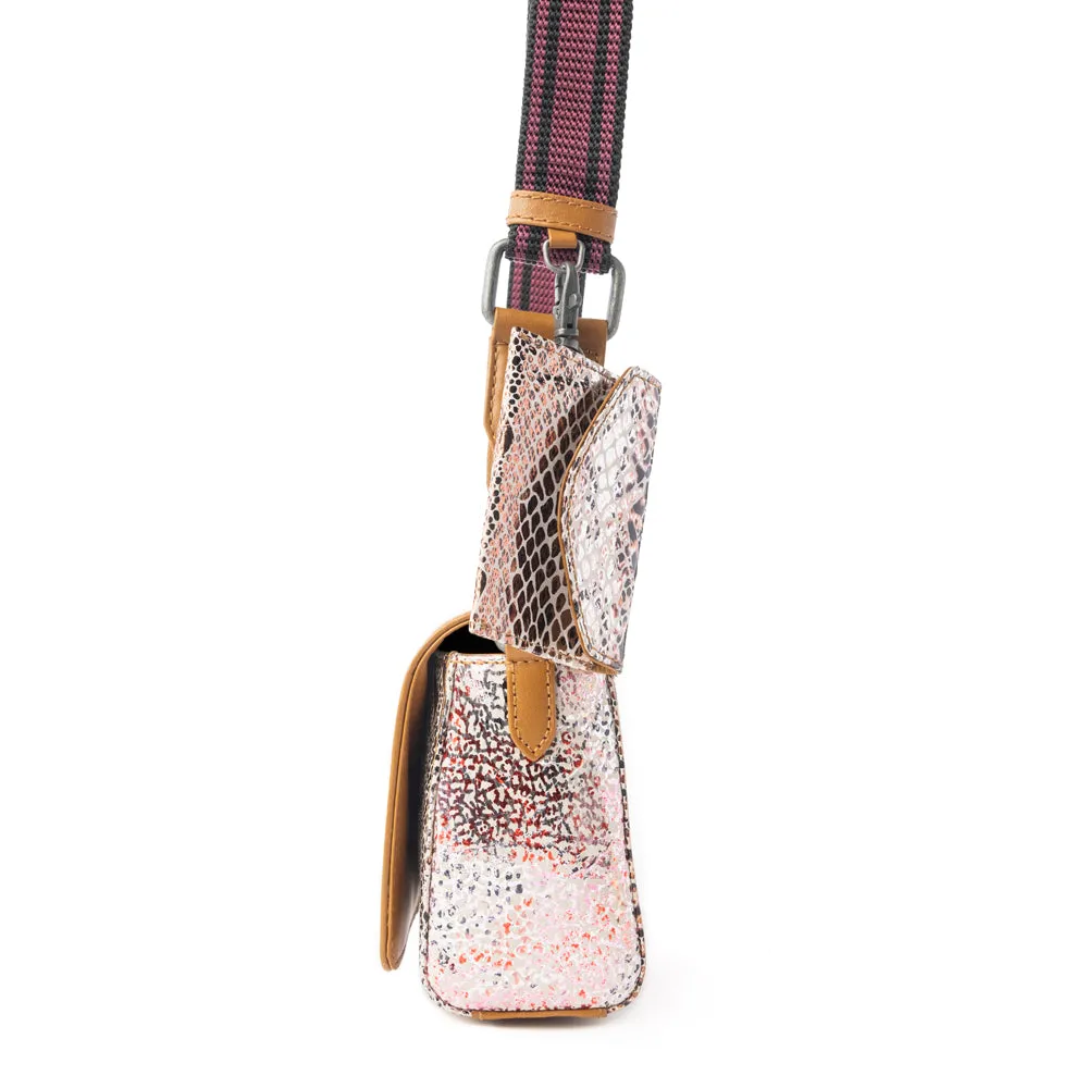 Elysian Charm Leather Shoulder Bag in Onyx Snake Print sold by Myra Bag product image thumbnail 4