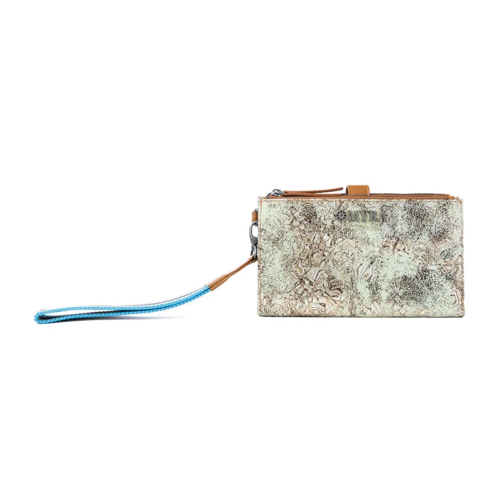 Aurora Sage Leather Wallet in Glimmer Snake Print sold by Myra Bag product image thumbnail 3