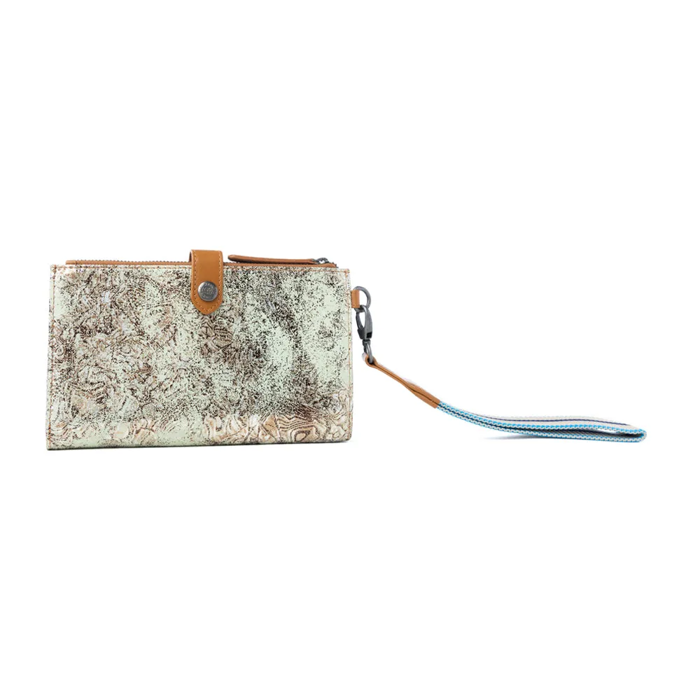 Aurora Sage Leather Wallet in Glimmer Snake Print sold by Myra Bag product image thumbnail 2
