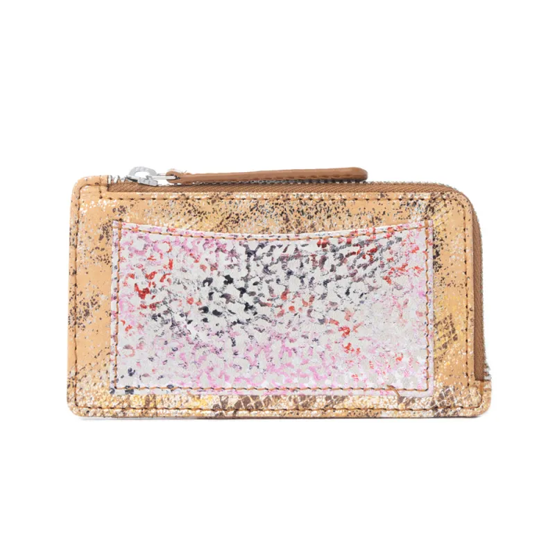 Ashen Blush Leather Wallet in Mauve Snake Print sold by Myra Bag