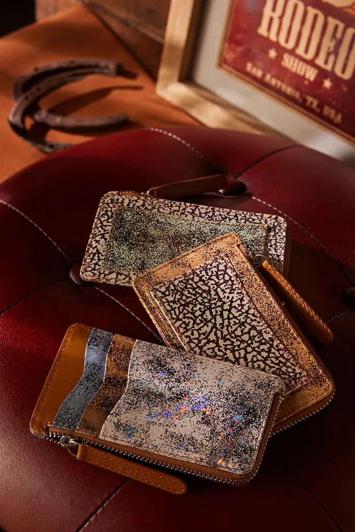 Oasis Gleam Leather Wallet in Sapphire Snake Print sold by Myra Bag product image thumbnail 5