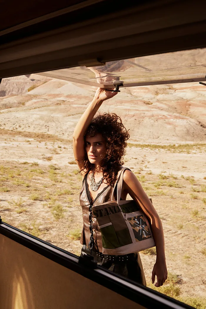 Ranger’s Day Shoulder Bag in Desert Camo Green sold by Myra Bag product image thumbnail 5