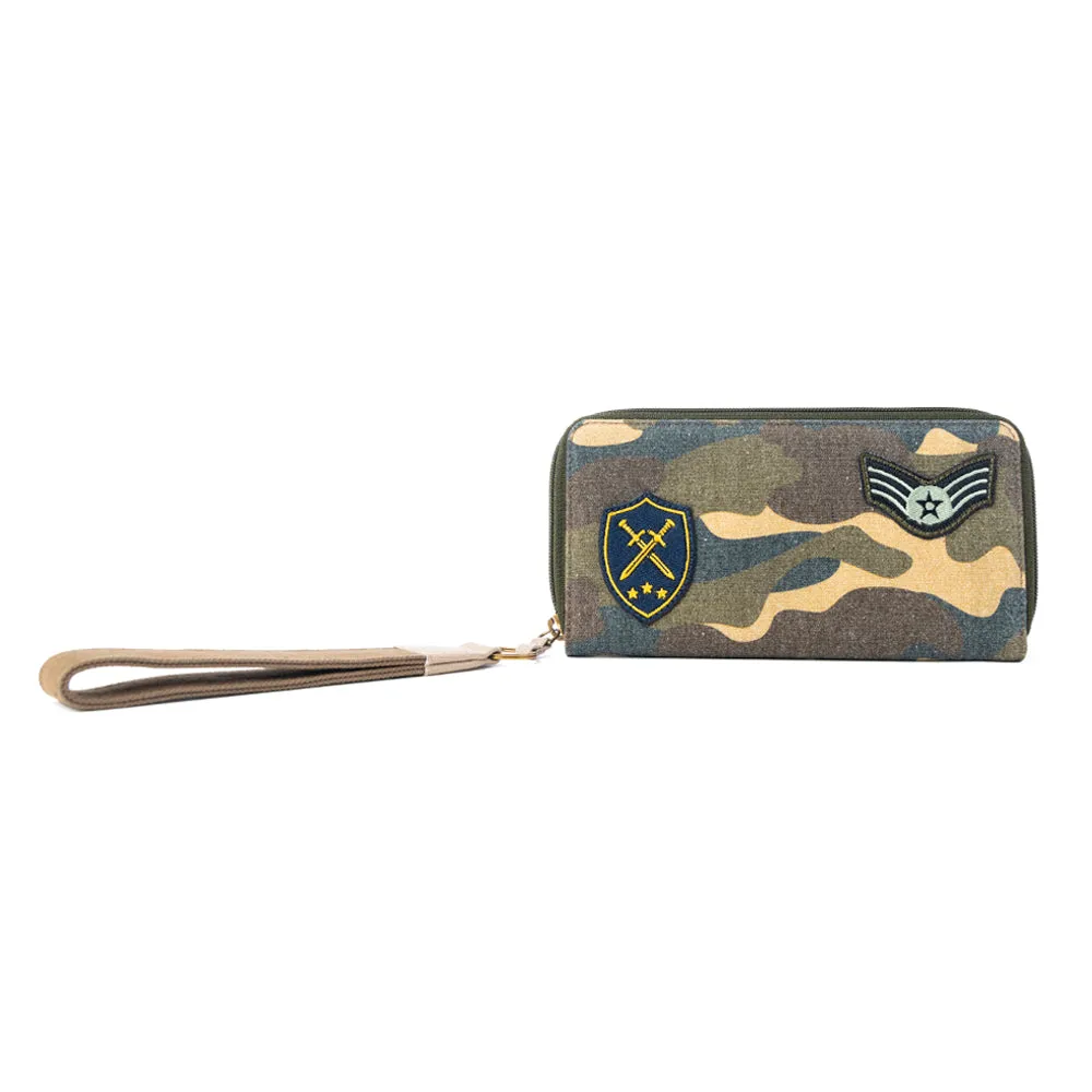 Ranger’s Day Wallet in Moss Camo Green sold by Myra Bag