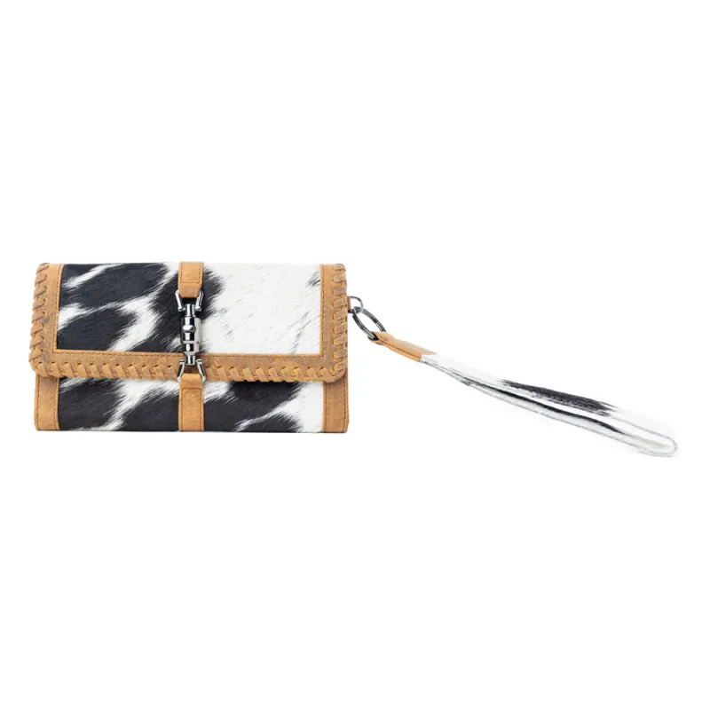 Monarch Hide Hairon Leather Wallet in Rustic Ivory sold by Myra Bag