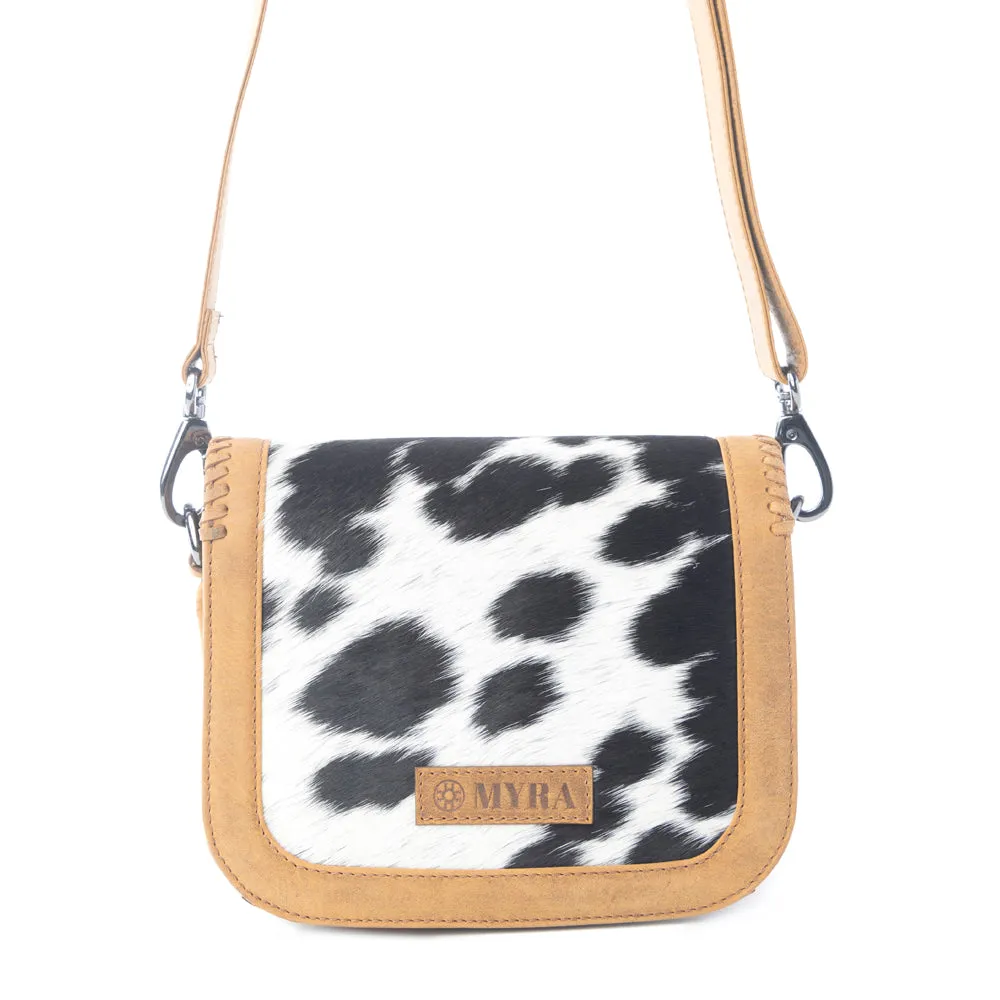 Luna Frost Hairon Leather Bag in Golden Saddle sold by Myra Bag product image thumbnail 3