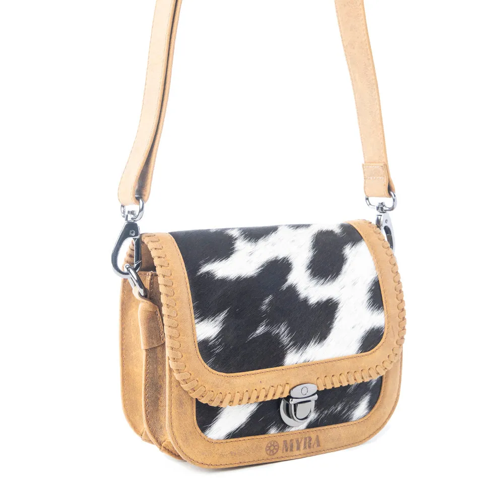 Luna Frost Hairon Leather Bag in Golden Saddle sold by Myra Bag product image thumbnail 2