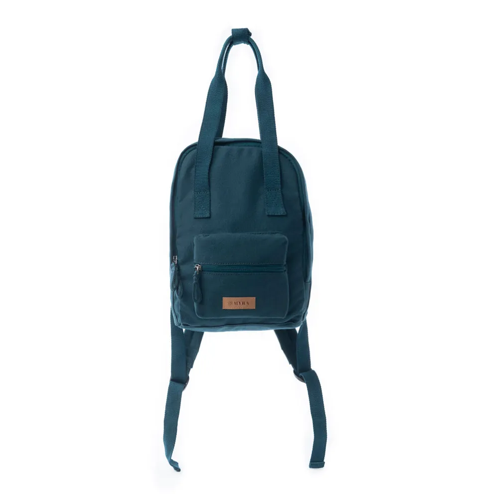 Summit Blue Cotton Backpack in Marine Blue sold by Myra Bag