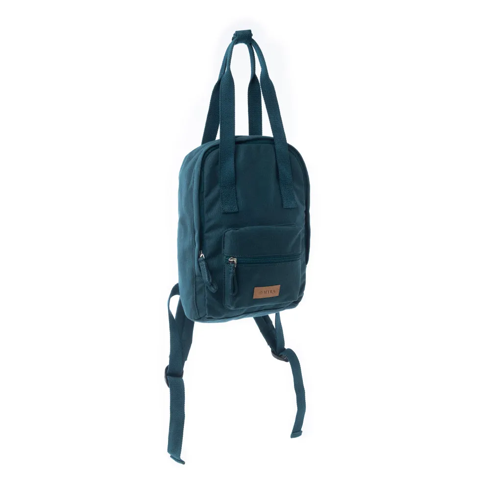 Summit Blue Cotton Backpack in Marine Blue sold by Myra Bag product image thumbnail 2