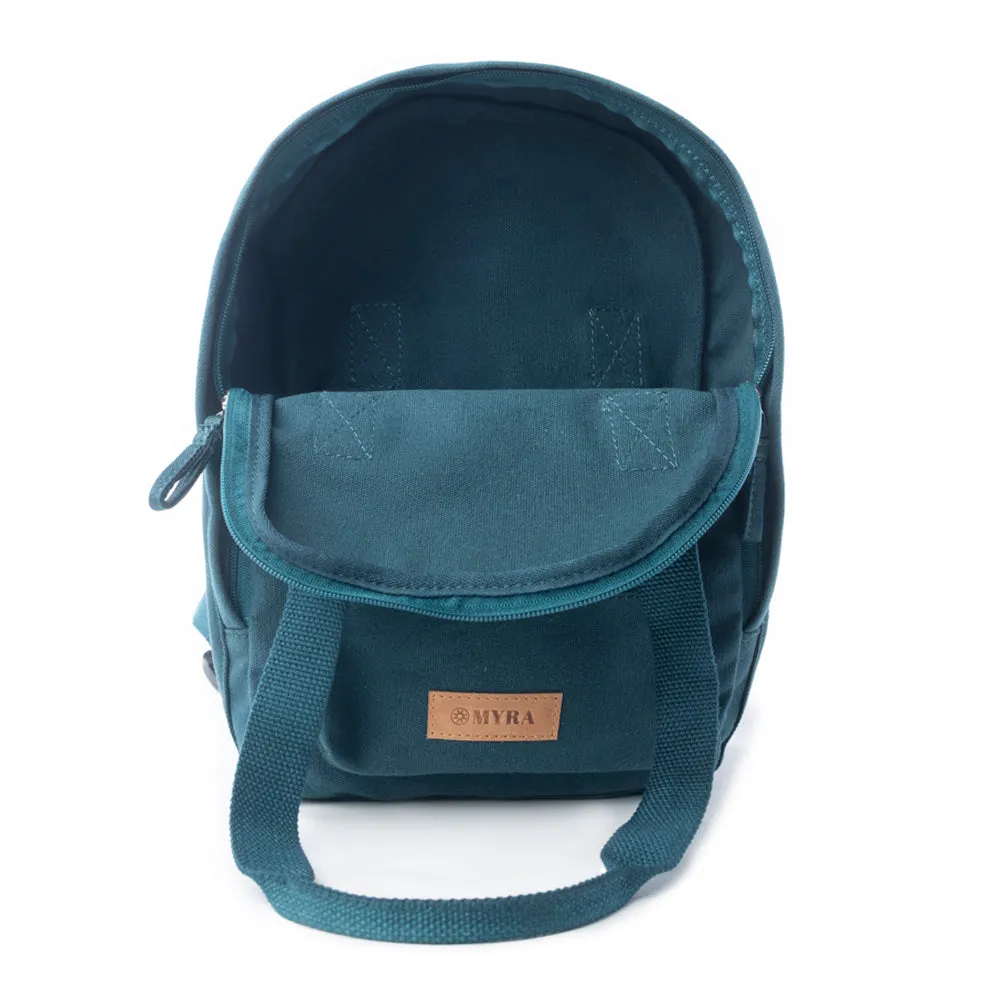 Summit Blue Cotton Backpack in Marine Blue sold by Myra Bag product image thumbnail 4