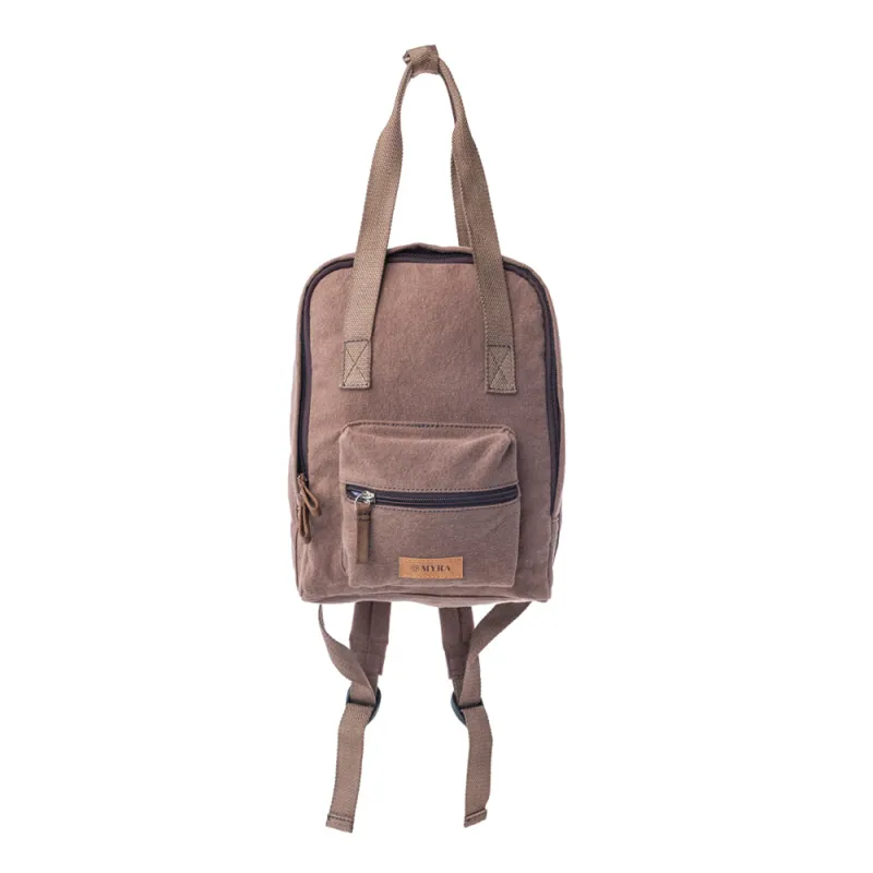 Silent Dune Cotton Backpack in Khaki Taupe made by Myra Bag