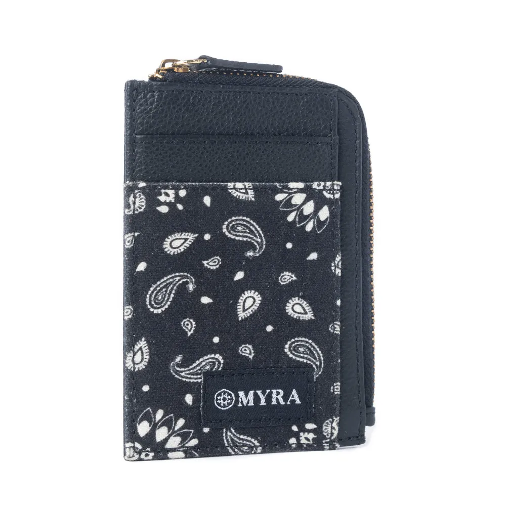 Shadow Paisley Leather Credit Card Holder in Midnight Paiseley sold by Myra Bag product image thumbnail 2