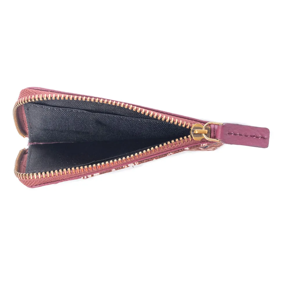 Red Rock Bloom Leather Credit Card Holder in Russet Plum sold by Myra Bag product image thumbnail 4