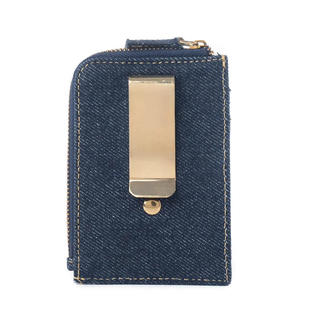 Nava Indigo Credit Card Holder in Vintage Denim sold by Myra Bag product image thumbnail 3