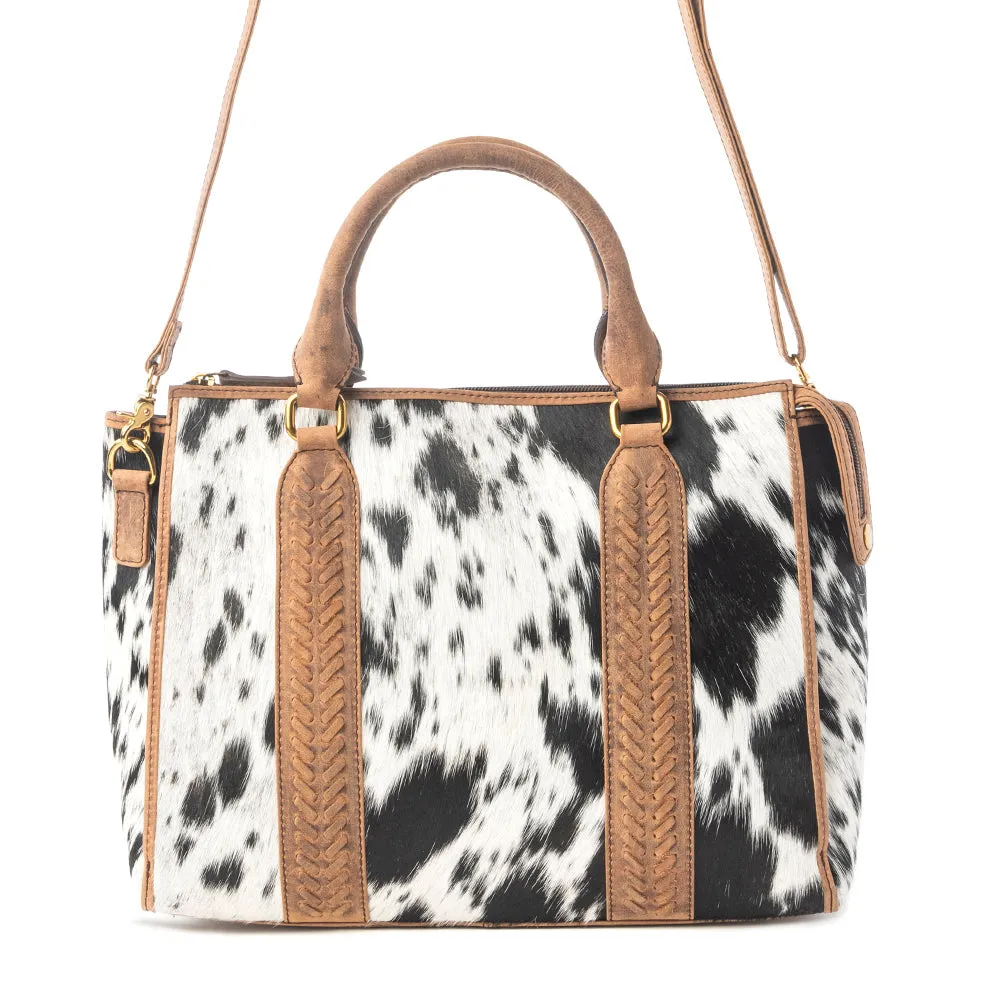 Speckled Range Hairon Leather Concealed Carry Bag in Arctic Storm sold by Myra Bag