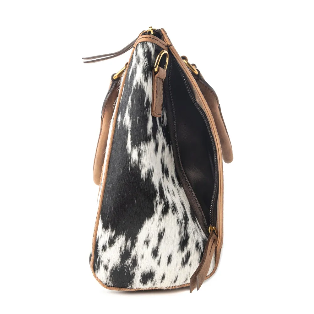 Speckled Range Hairon Leather Concealed Carry Bag in Arctic Storm sold by Myra Bag product image thumbnail 4