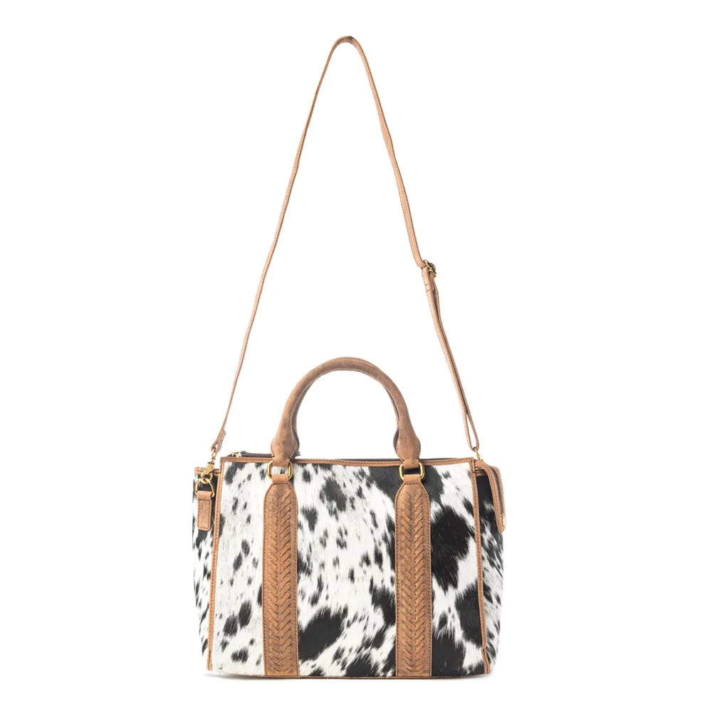 Speckled Range Hairon Leather Concealed Carry Bag in Arctic Storm sold by Myra Bag product image thumbnail 5