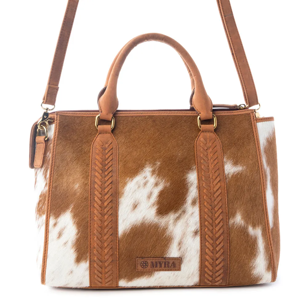 Sierra Fawn Hairon Leather Concealed Carry Bag in Ivory Tan sold by Myra Bag product image thumbnail 3