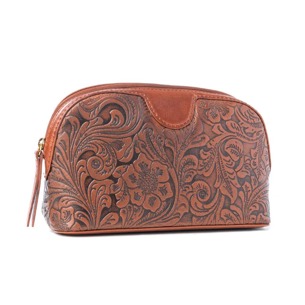 Saddlefire Embossed Leather Multi-pouch in Desert Oak sold by Myra Bag product image thumbnail 2