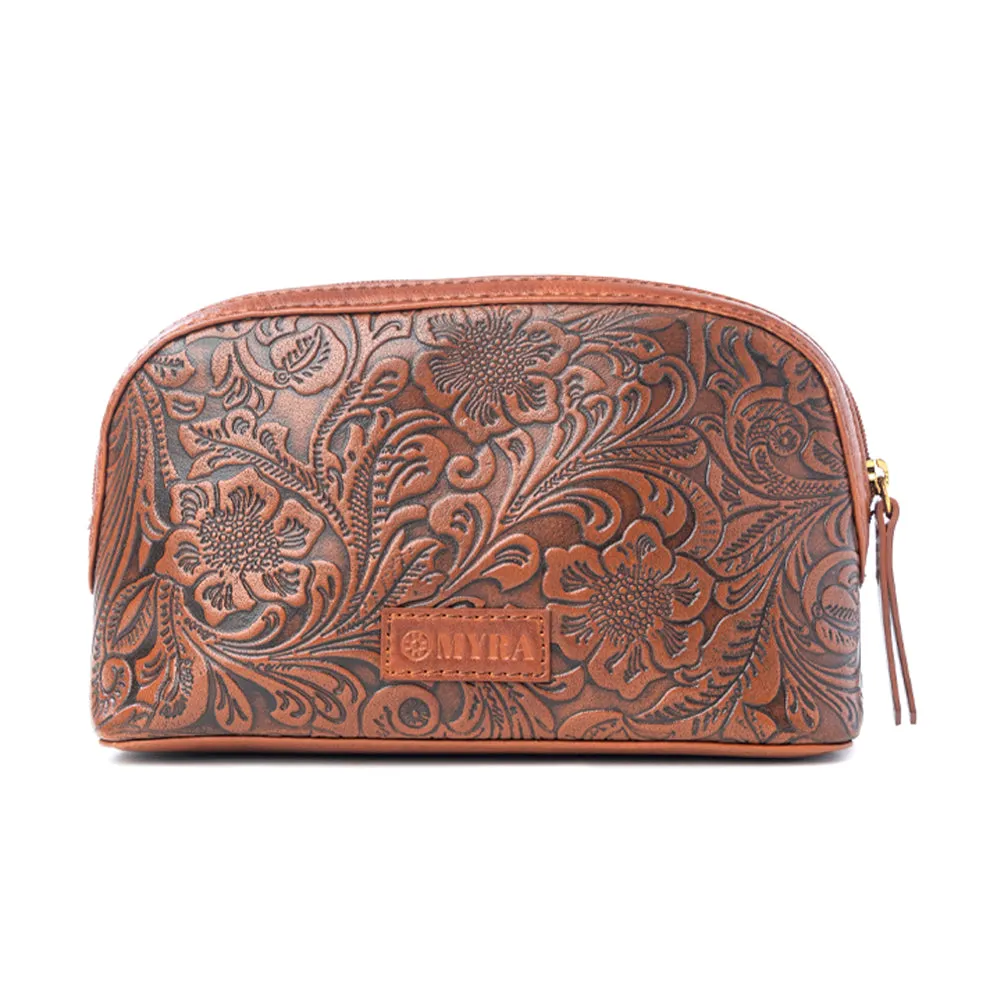 Saddlefire Embossed Leather Multi-pouch in Desert Oak sold by Myra Bag product image thumbnail 3