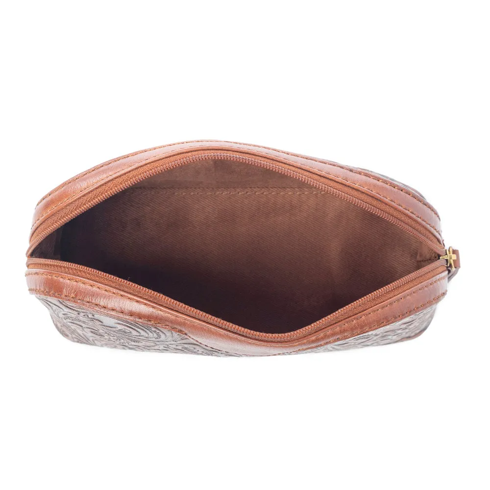 Saddlefire Embossed Leather Multi-pouch in Desert Oak sold by Myra Bag product image thumbnail 4