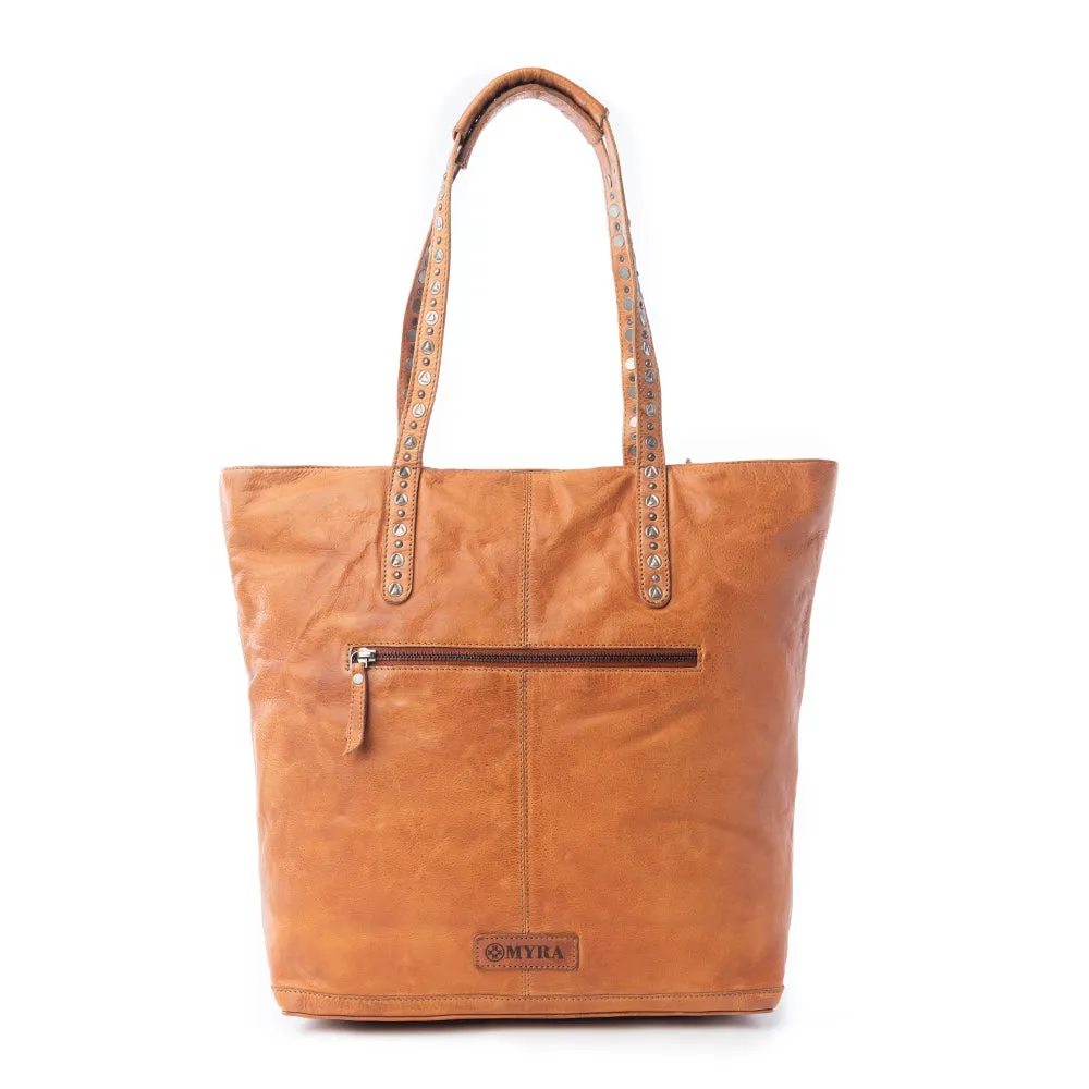 Sierra Crest Leather Bag in Antique Gold sold by Myra Bag product image thumbnail 3