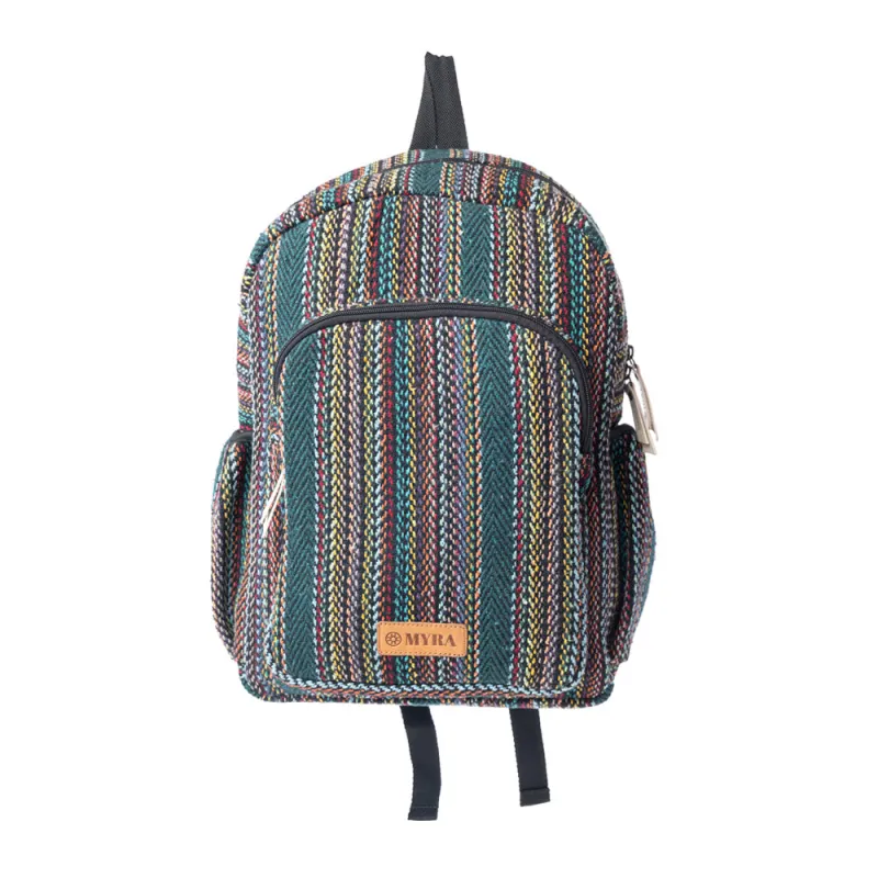 WanderWeave Backpack in Forest Green made by Myra Bag