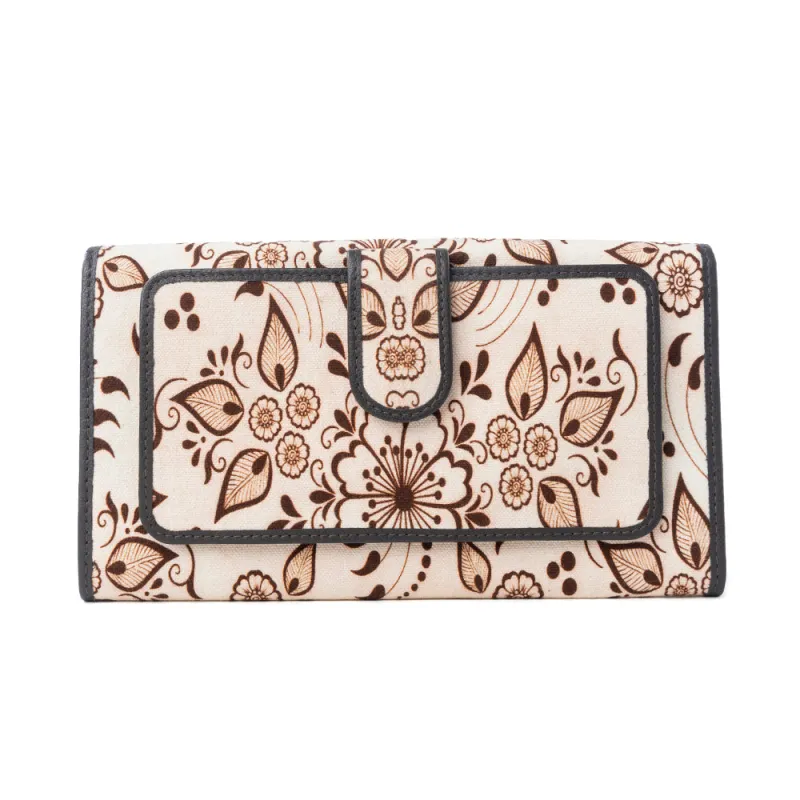 Vanilla Vine Woven Wallet in Sepia Bloom sold by Myra Bag