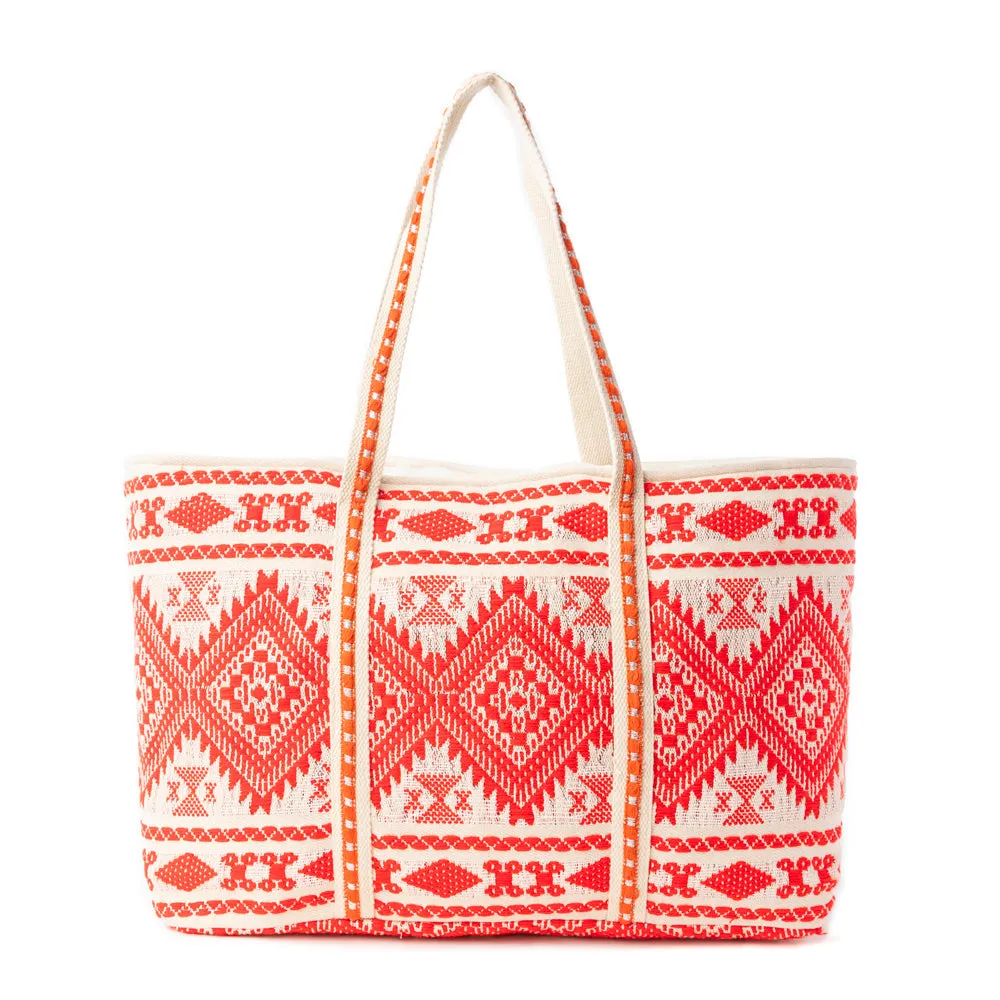 Crimson Caravan Weekender Bag in Festival Red sold by Myra Bag