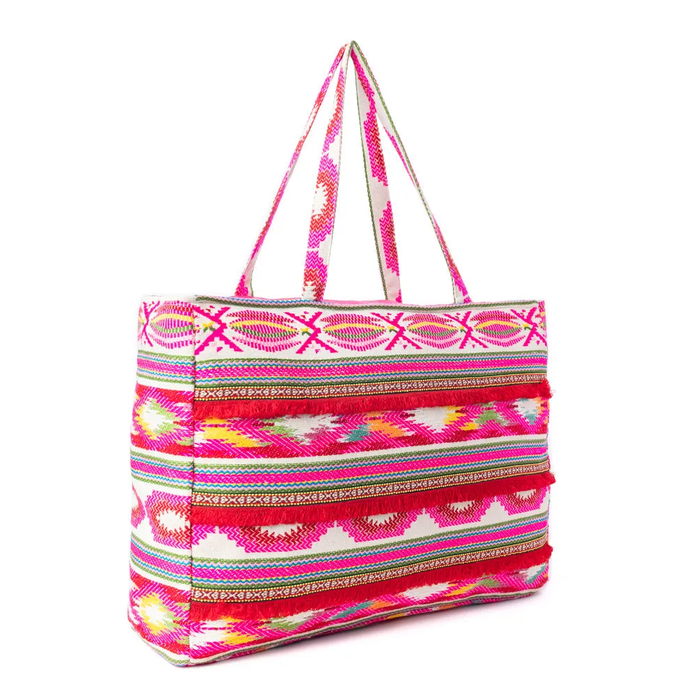 Carnival Dawn Weekender Bag in Neon Fuchsia sold by Myra Bag product image thumbnail 2