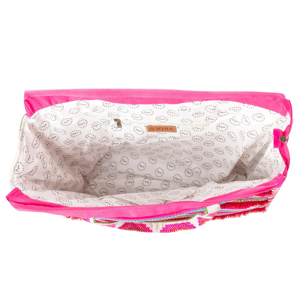 Carnival Dawn Weekender Bag in Neon Fuchsia sold by Myra Bag product image thumbnail 4