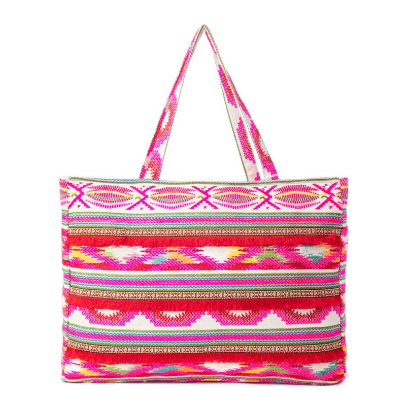 Carnival Dawn Weekender Bag in Neon Fuchsia sold by Myra Bag