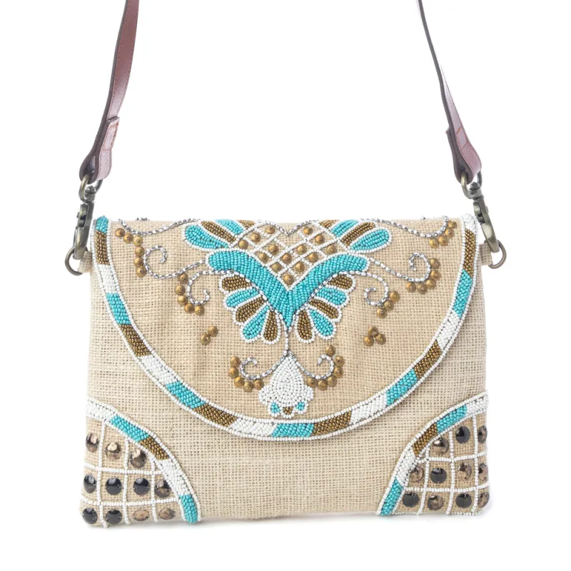 Desert Phoenix Crossbody Bag in Aqua Jewel made by Myra Bag