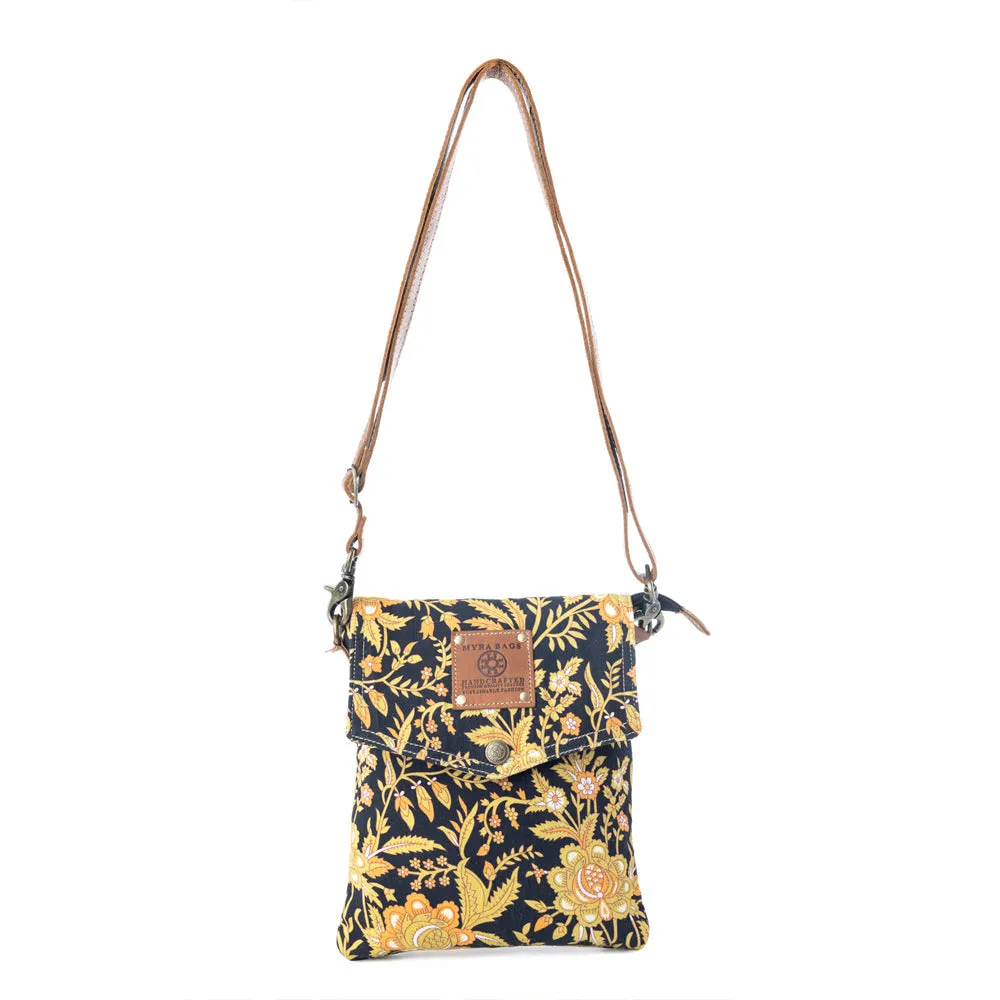 Sunlit Grove Crossbody Bag in Golden Noir sold by Myra Bag