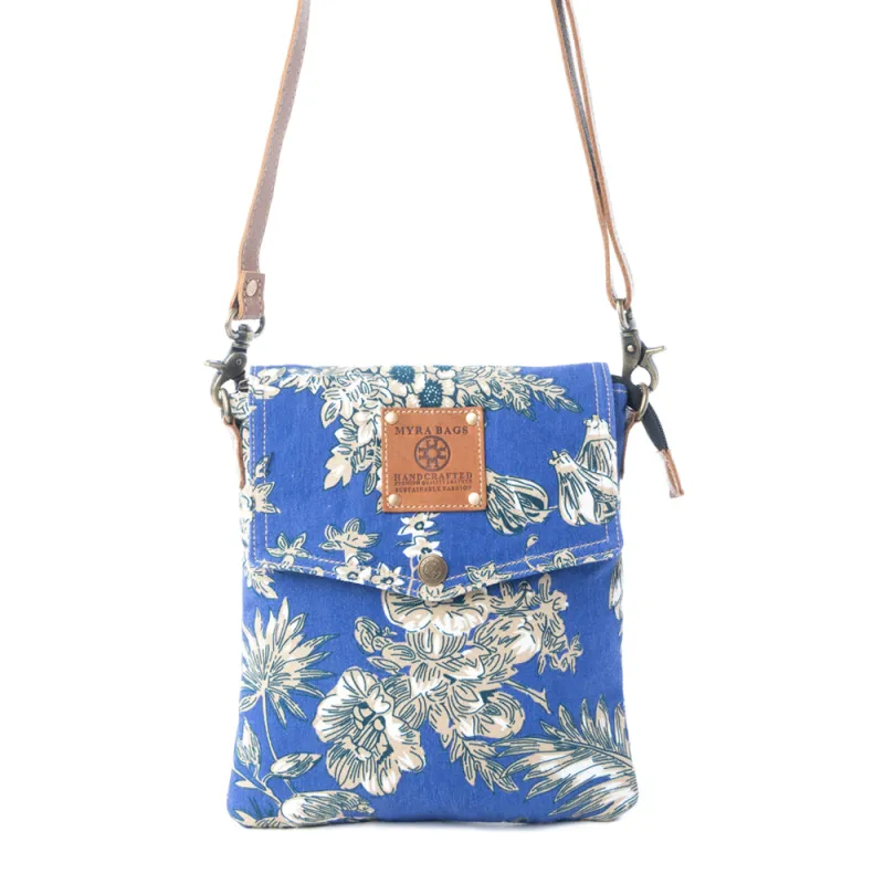Azure Bloom Crossbody Bag in Willow Blue sold by Myra Bag