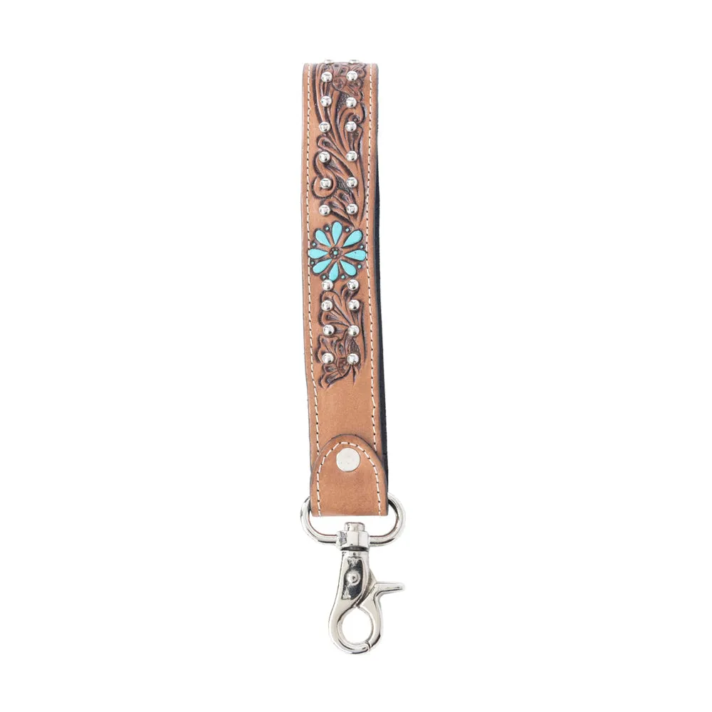 Desert Daisy Handtooled Leather Keyfob in Cactus Umber sold by Myra Bag product image thumbnail 2
