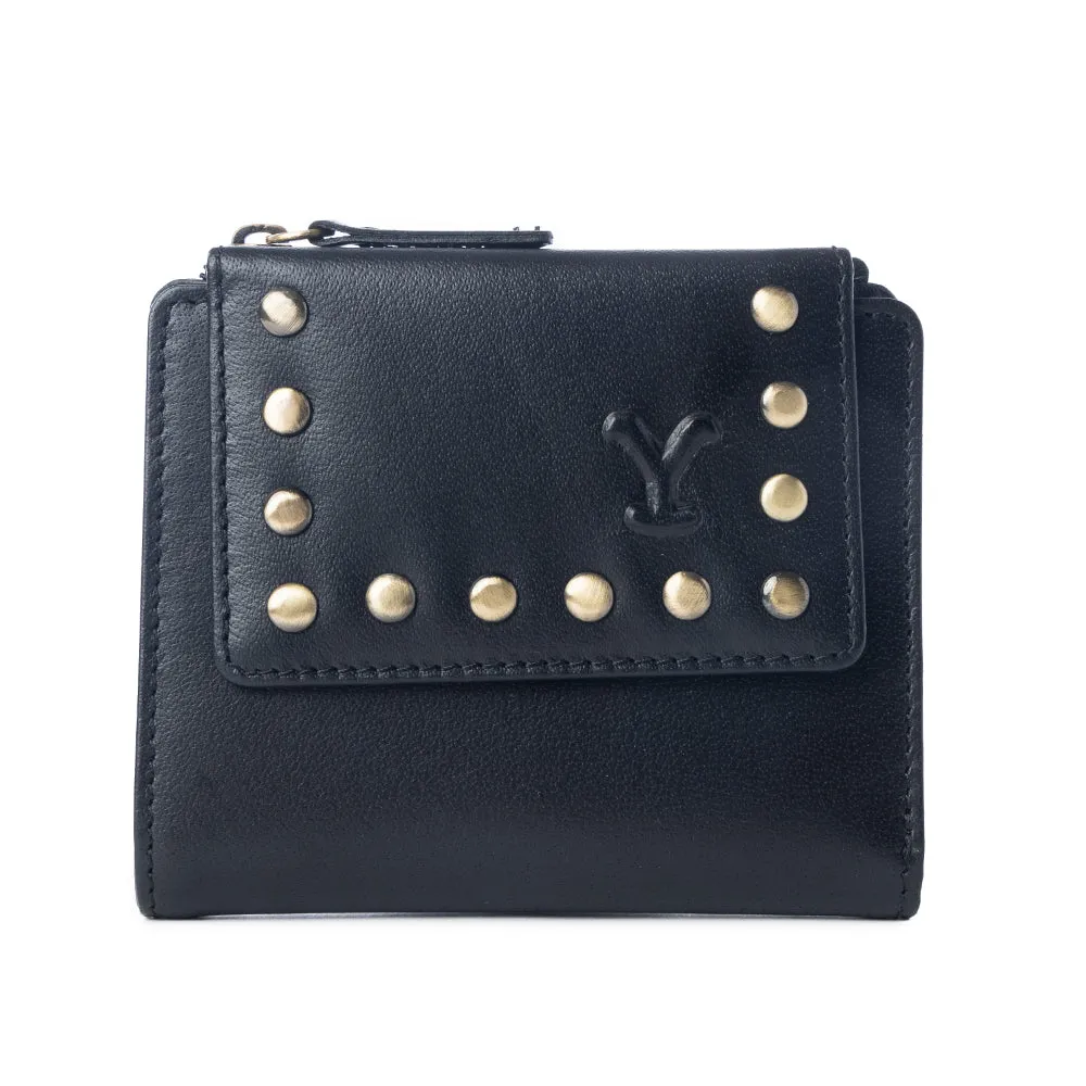 Yellowstone Westmere Studded Credit Card Holder in Ash sold by Myra Bag