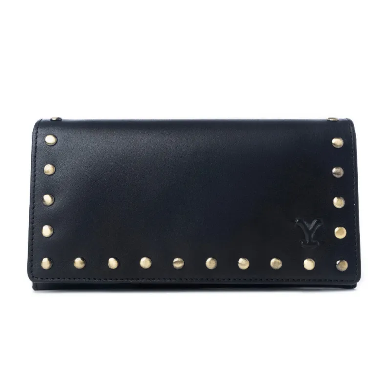 Yellowstone Caldera Leather Wallet with Rivets in Ash sold by Myra Bag