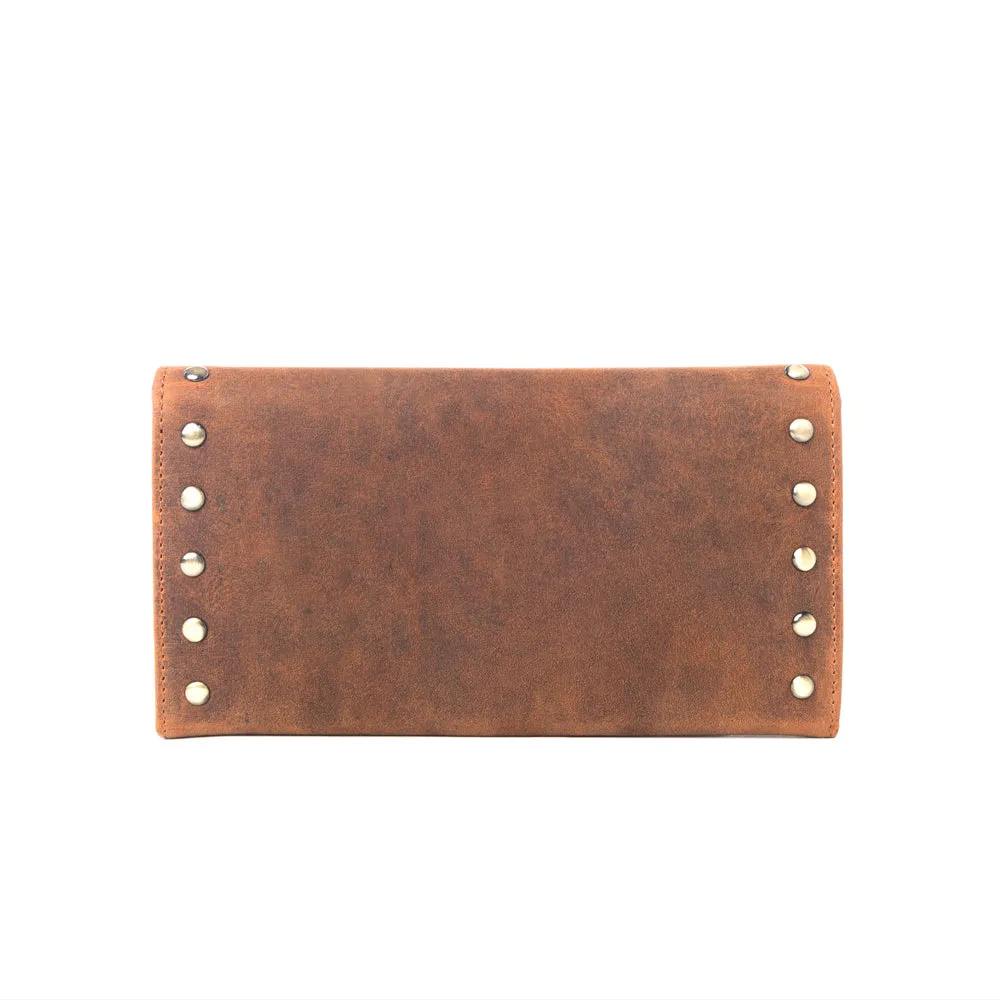 Yellowstone Caldera Leather Wallet with Rivets in Amber sold by Myra Bag product image thumbnail 3