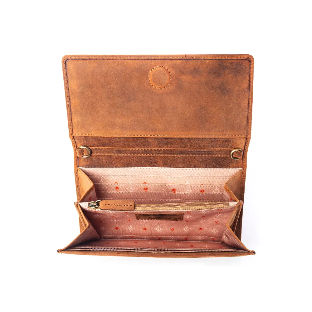Yellowstone Caldera Leather Wallet with Rivets in Amber sold by Myra Bag product image thumbnail 5