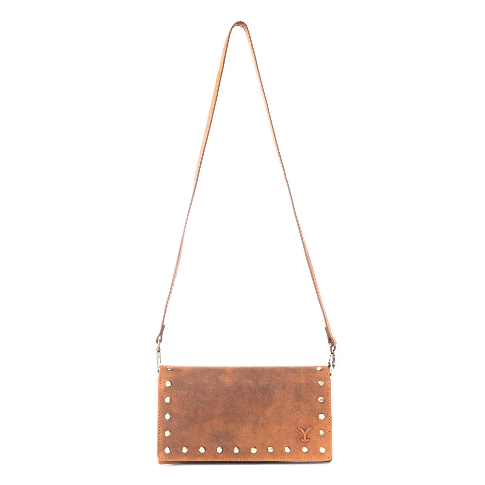 Yellowstone Caldera Leather Wallet with Rivets in Amber sold by Myra Bag product image thumbnail 4