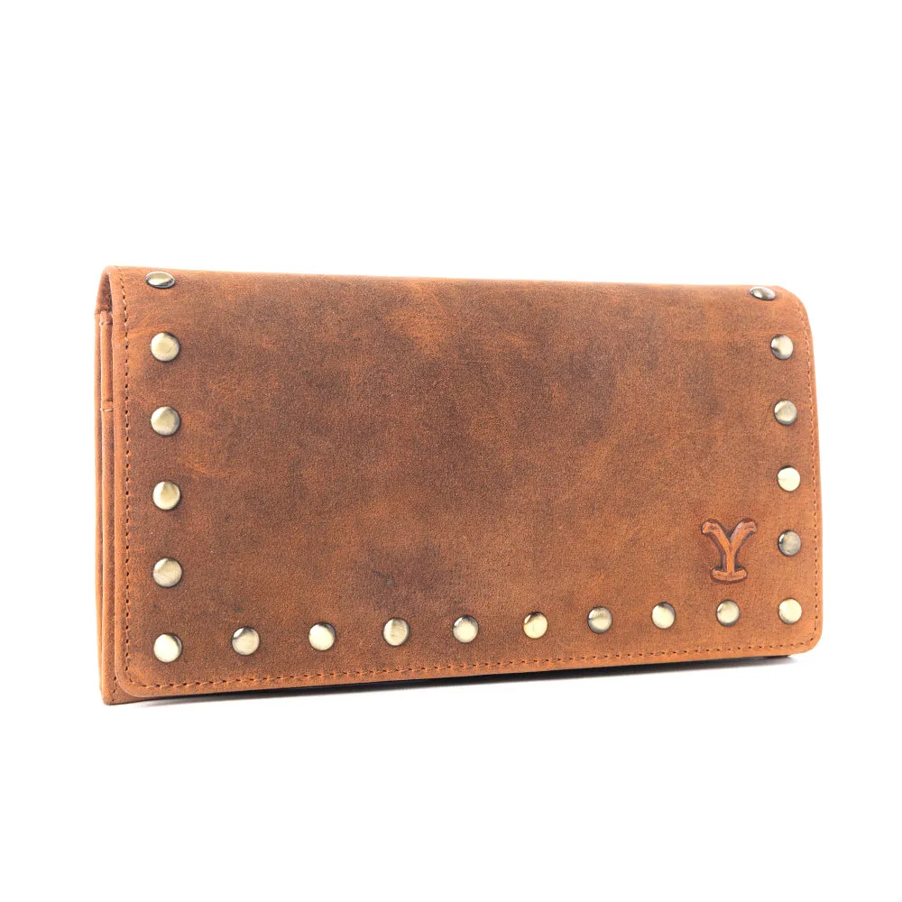 Yellowstone Caldera Leather Wallet with Rivets in Amber sold by Myra Bag product image thumbnail 2