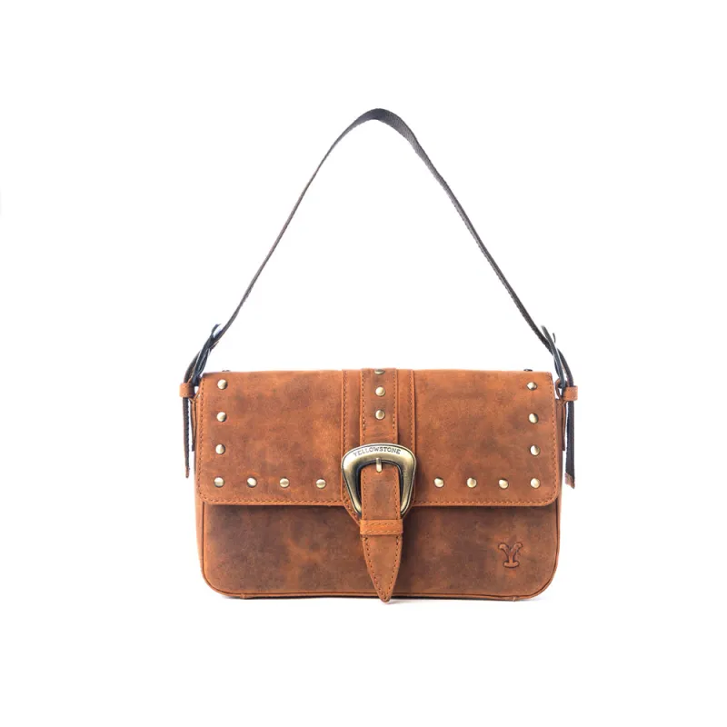 Yellowstone Amber Paradise Handbag with Rivets sold by Myra Bag