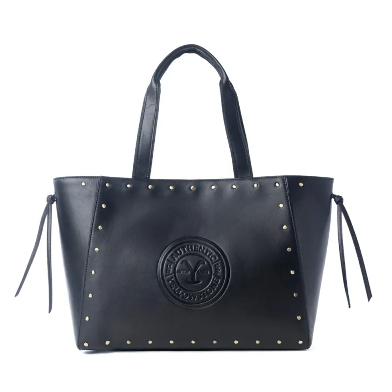 Yellowstone Legacy Studded Leather Tote in Ash sold by Myra Bag