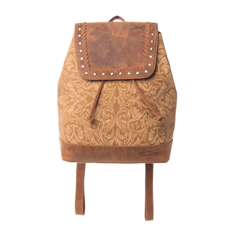 Yellowstone Amber Sienna Drawstring Backpack made by Myra Bag