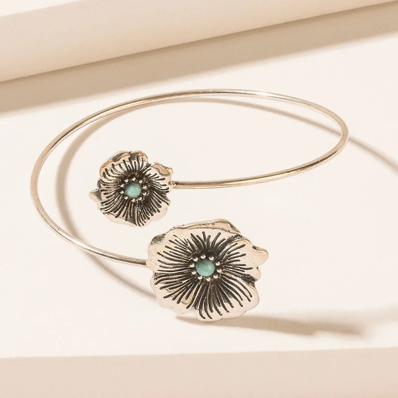 Wildflower Moon Turquoise Stone Bracelet in Rodeo Blue sold by Myra Bag