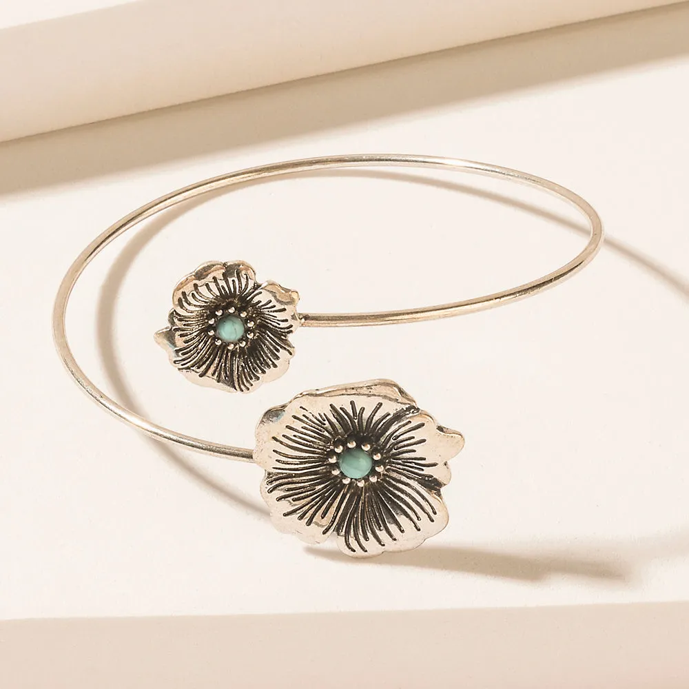 Wildflower Moon Turquoise Stone Bracelet in Rodeo Blue sold by Myra Bag