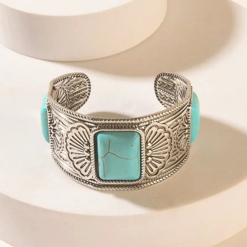 Desert Sentinel Bracelet in Navajo Teal sold by Myra Bag