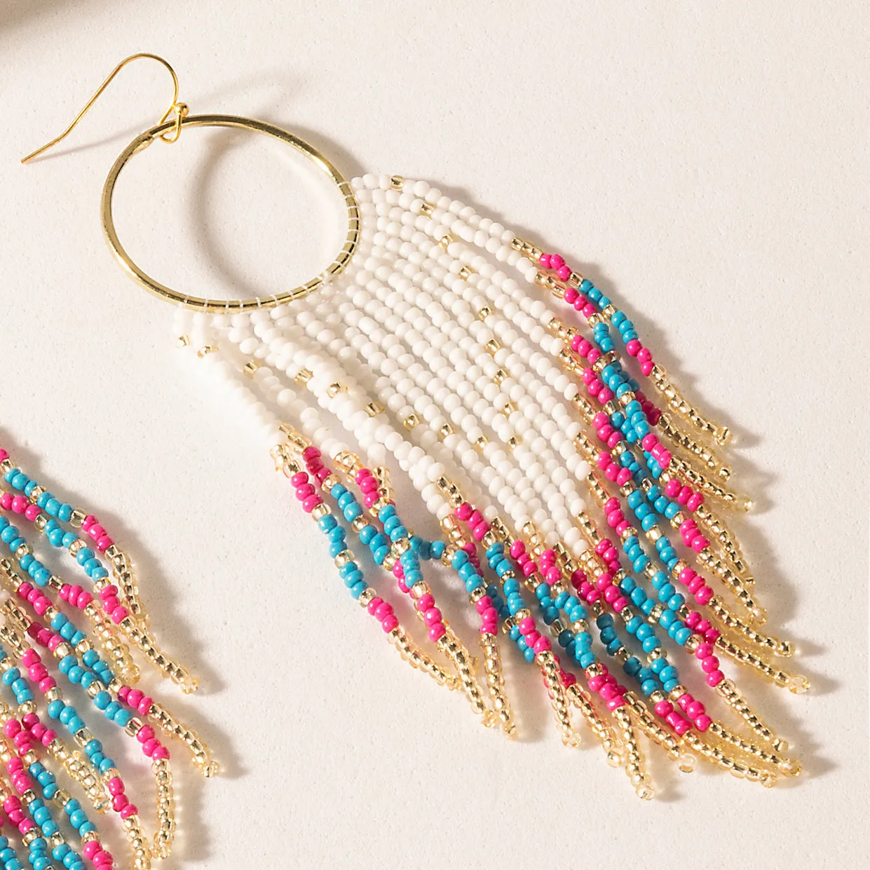 Vaquera Glow Fringe Earrings in Fuchsia Bloom sold by Myra Bag product image thumbnail 2